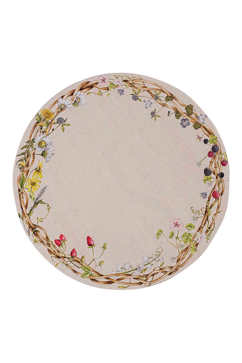 Meadow Walk Set of 4 Round Placemats, Alternate, color, BEIGE MULTI