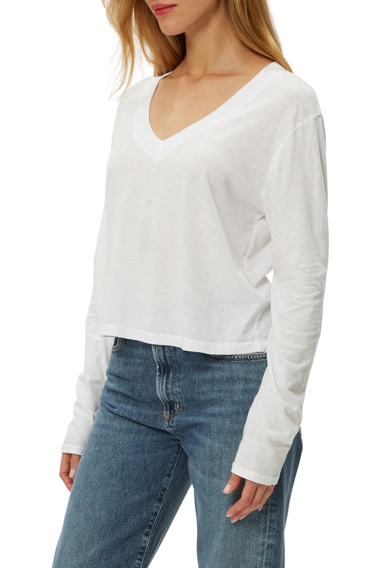Brea V-Neck Supima Cotton Top, Alternate, color, WHITE
