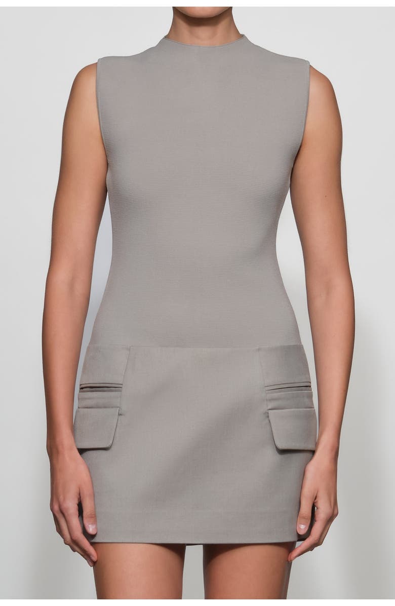 Et Ochs Vander Knit Combo Mini Dress, Alternate, color, Dove