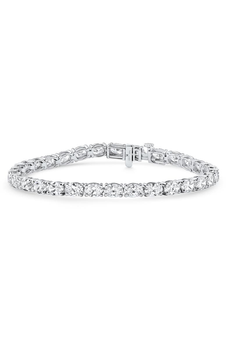 10.75Ct Oval Cut Diamond Tennis Bracelet 7" 14k Gold Lab Grown, Alternate, color, 14k White Gold