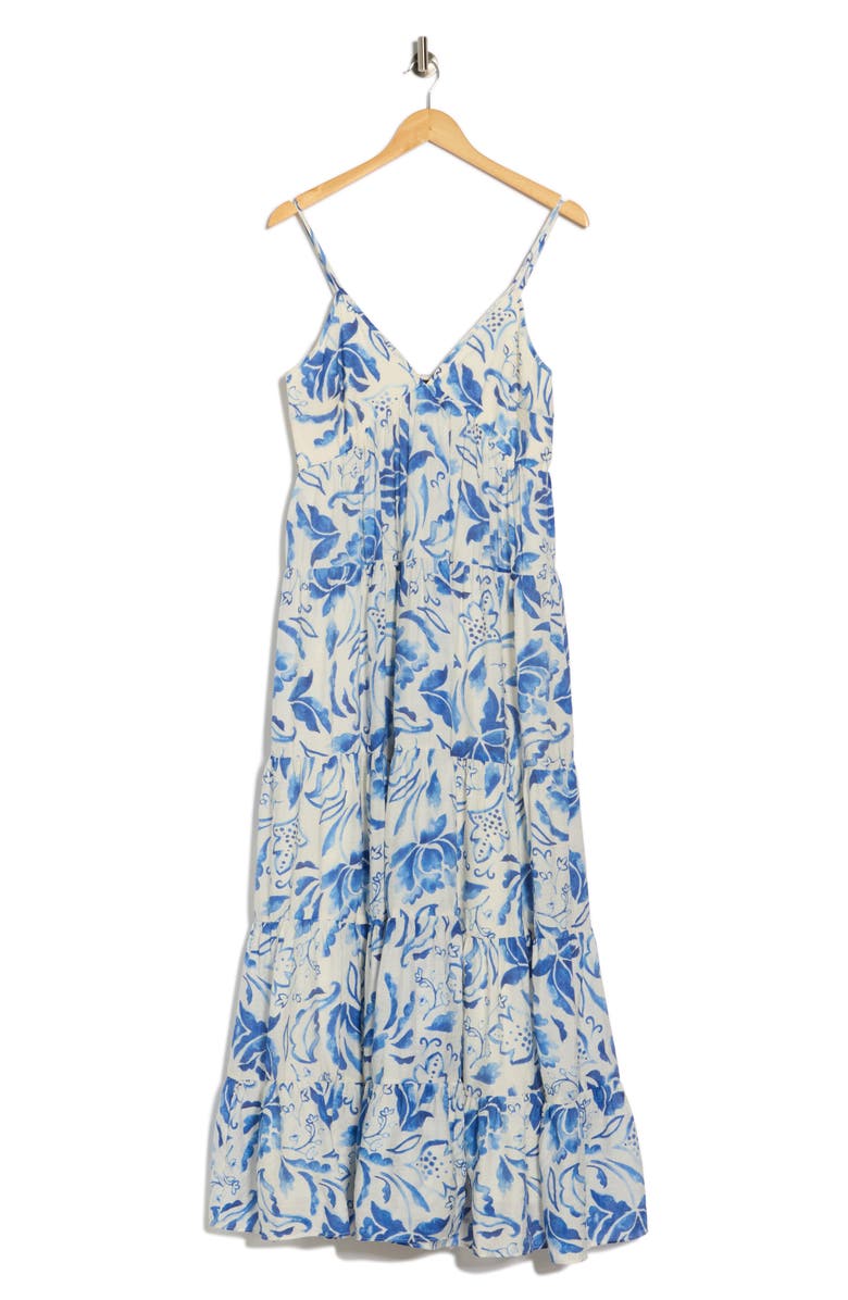 Halogen<sup>®</sup> V-Neck Sleeveless Tiered Dress, Alternate, color, Turtledove