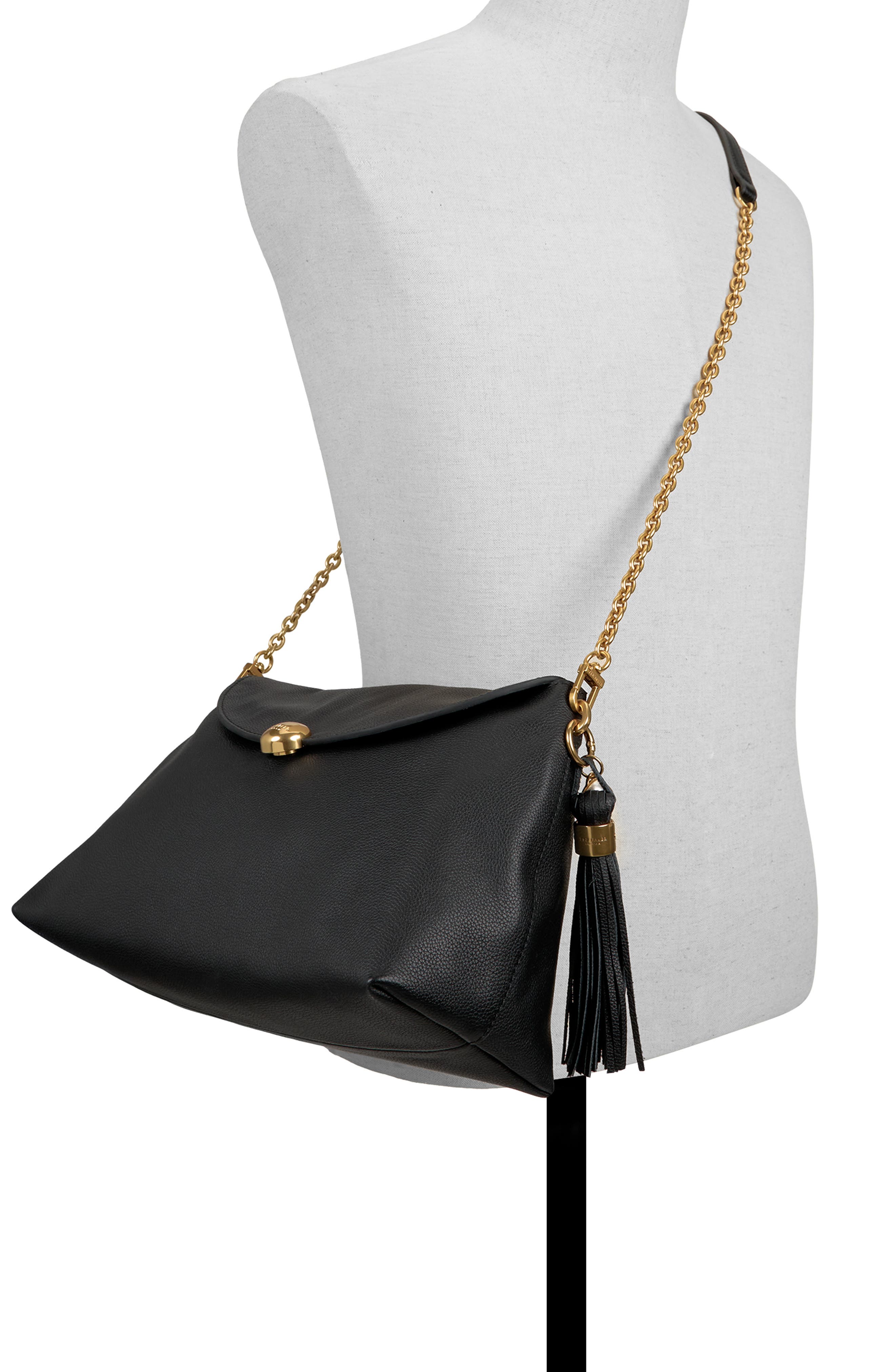 Gigi Faux Leather Crossbody Clutch, Alternate, color, PEBBLE BLACK