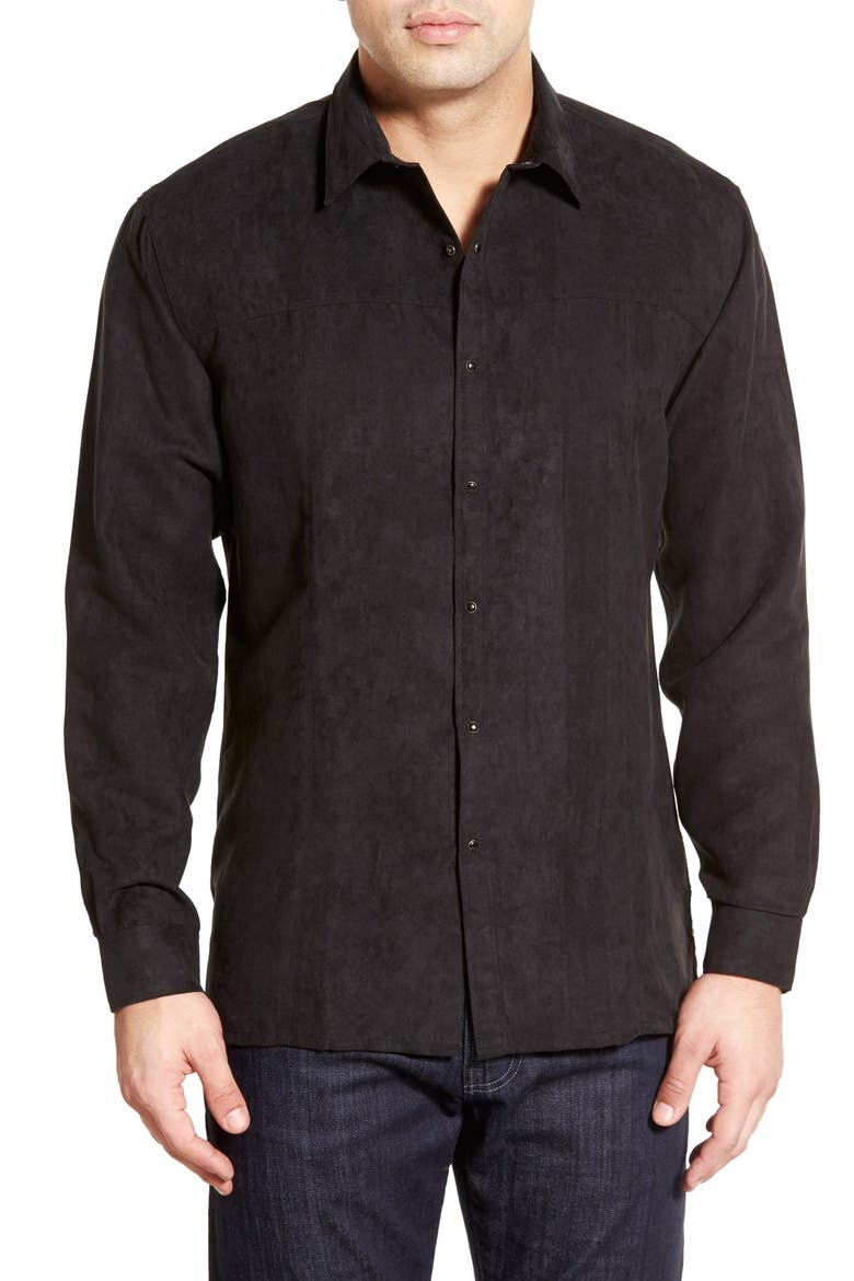 'November Rain' Regular Fit Sport Shirt, Main, color, BLACK