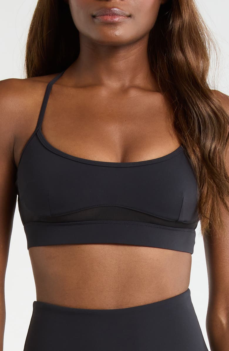 MPG Sculpt Mesh Inset Sports Bra, Main, color, Black