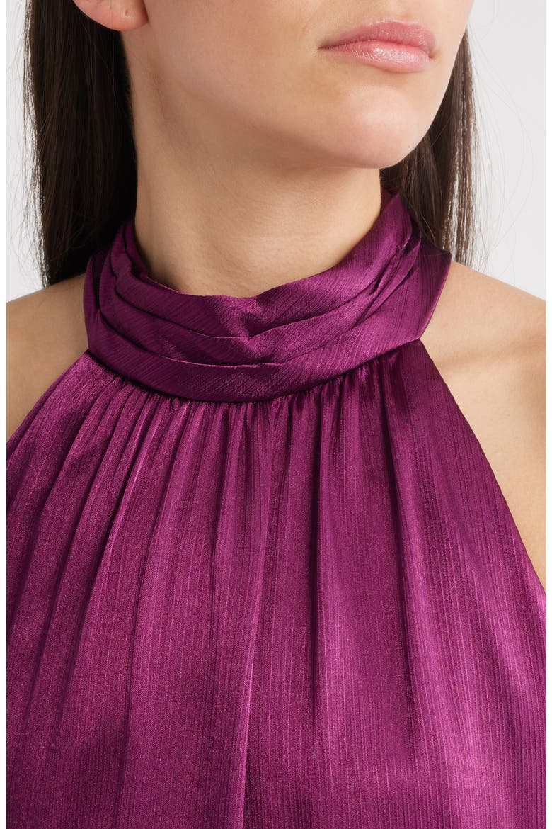 Tiered Sleeveless Satin Maxi Dress, Alternate, color, DEEP MULBERRY