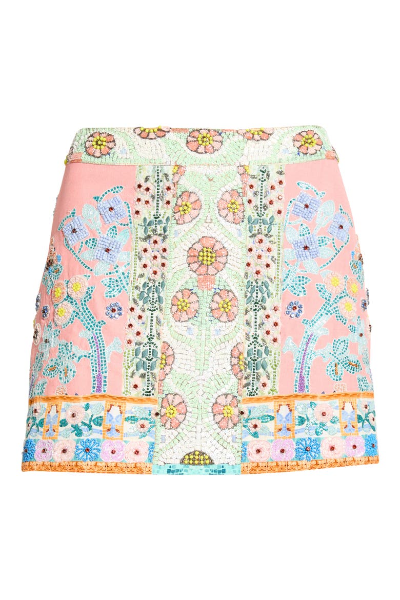 Beaded Silk Micro Miniskirt, Main, color, HOWDY GAUDI