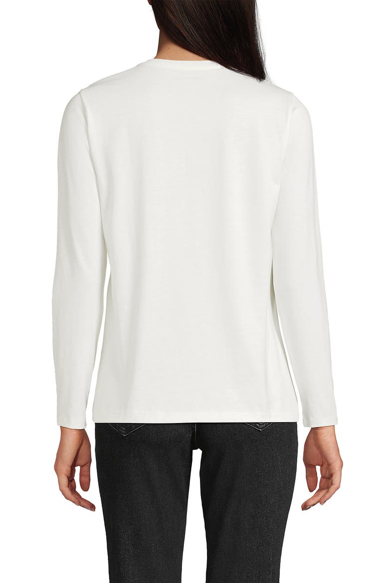 Relaxed Supima Cotton Long Sleeve V-Neck T-Shirt, Alternate, color, Ivory