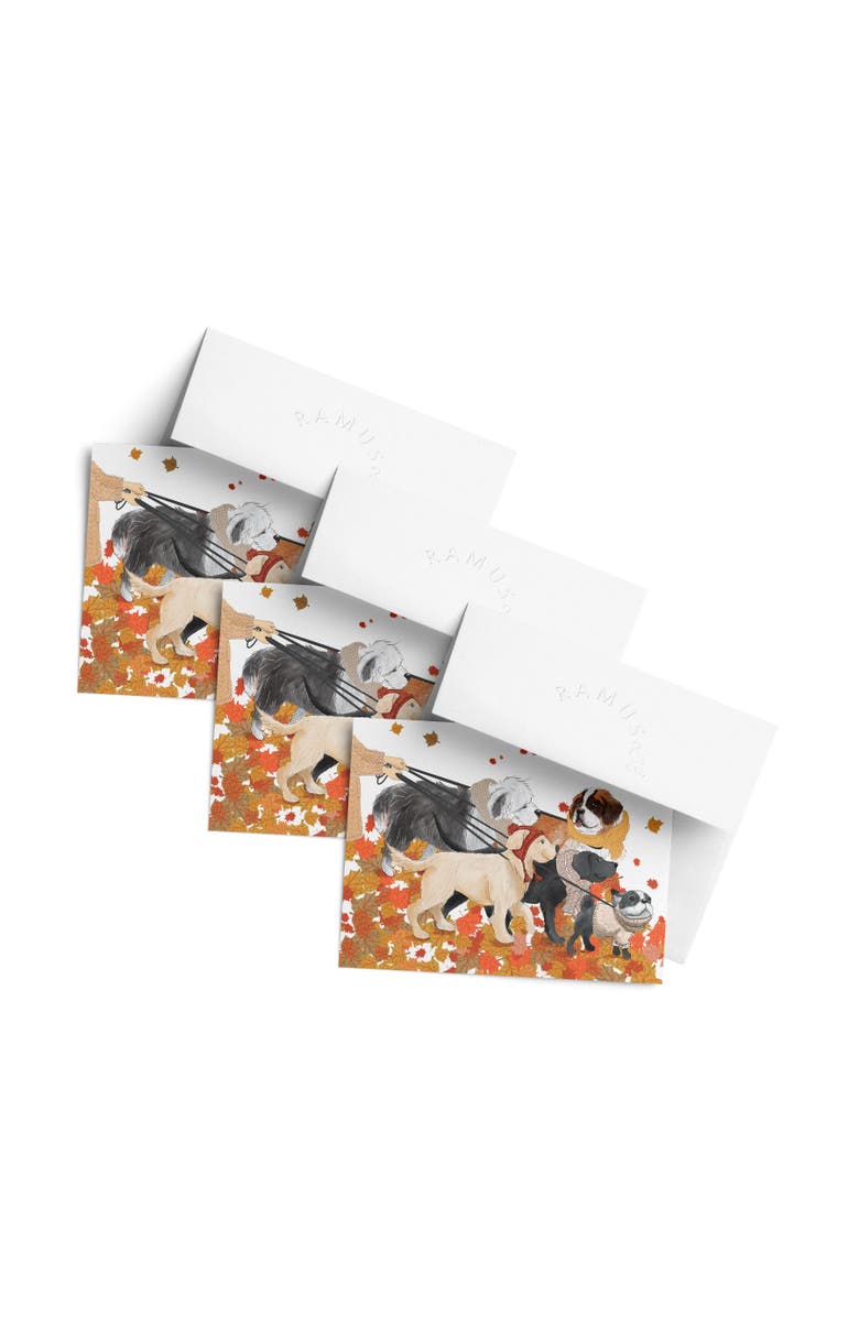 Ramus & Co Fall/Halloween Greeting Cards "Fall Dogs Walk", Main, color, Multi-Pack