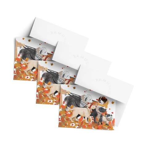 Fall/Halloween Greeting Cards "Fall Dogs Walk"