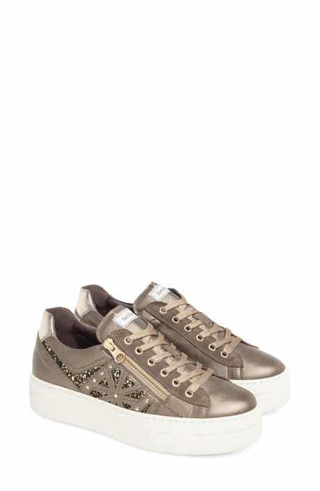 Sparkle Side Zip Platform Sneaker
