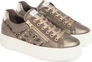 NeroGiardini Sparkle Side Zip Platform Sneaker