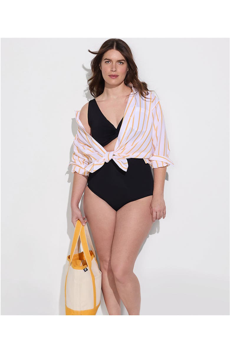 Lands' End Slender Separates Ultra High Waisted Bikini Swim Bottoms, Alternate, color, Black