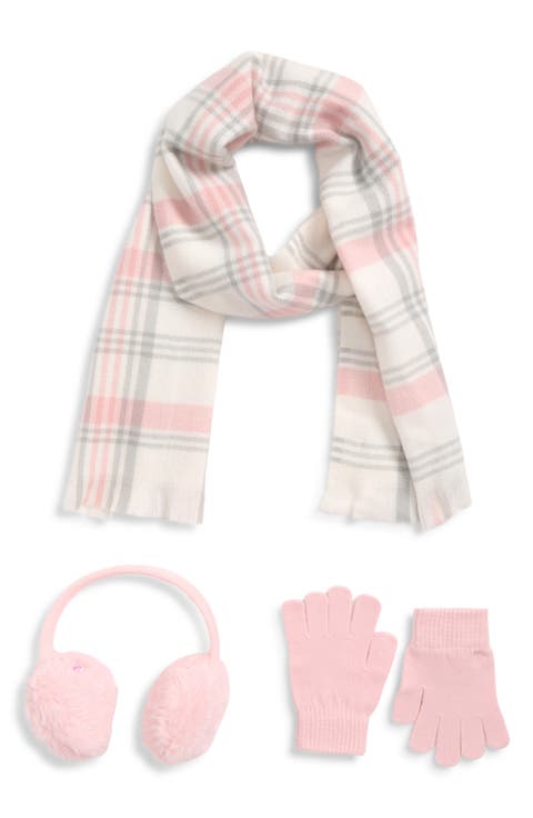 Kids' 3-Piece Scarf, Faux Fur Earmuffs & Gloves Set