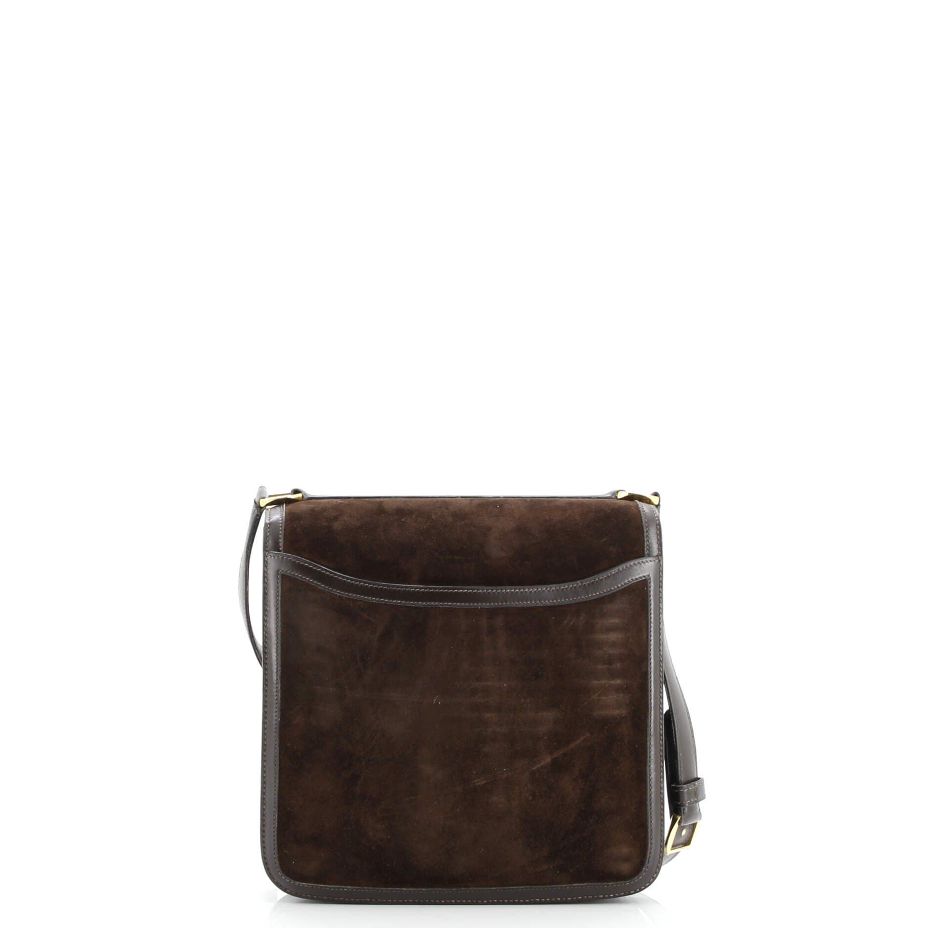 Pre-Owned Hermes 2002 Shoulder Bag Doblis Suede with Evercalf 20, Alternate, color, 