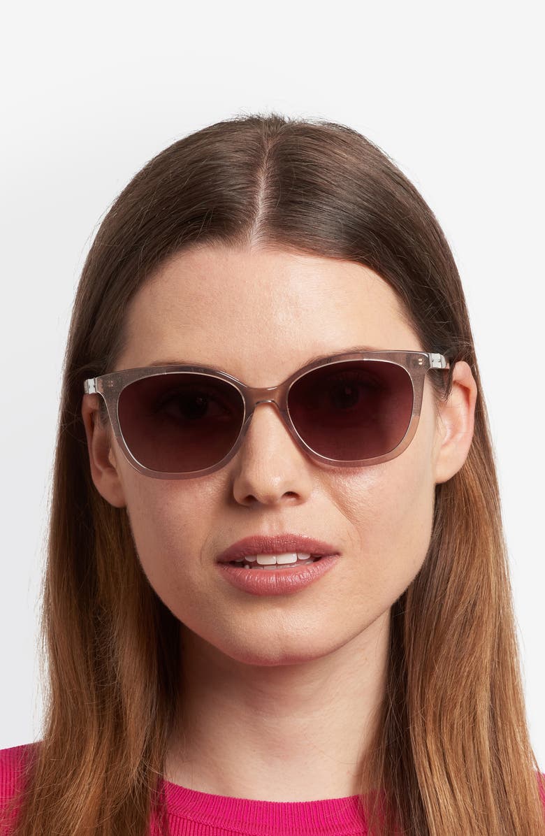 Kate Spade New York seline 54mm rectangular sunglasses, Alternate, color, Grey/ Pink