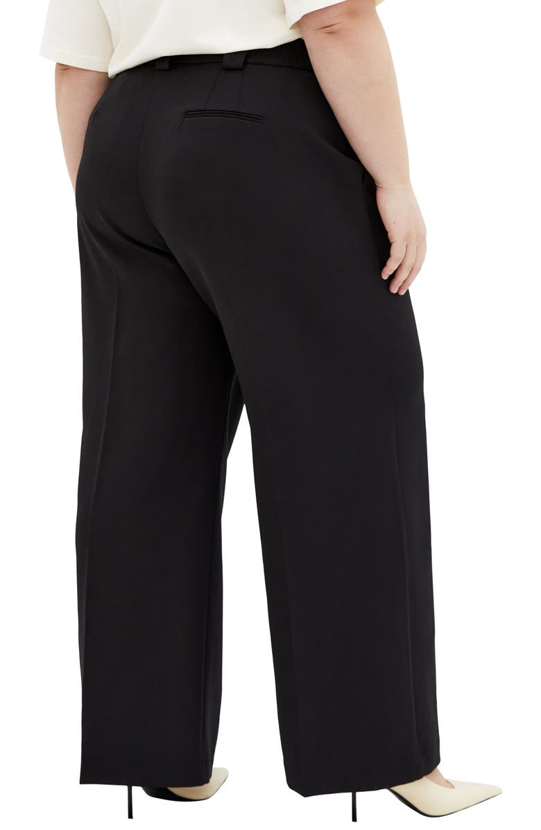 City Chic Jazmin Pleat Crepe Wide Leg Pants, Alternate, color, 