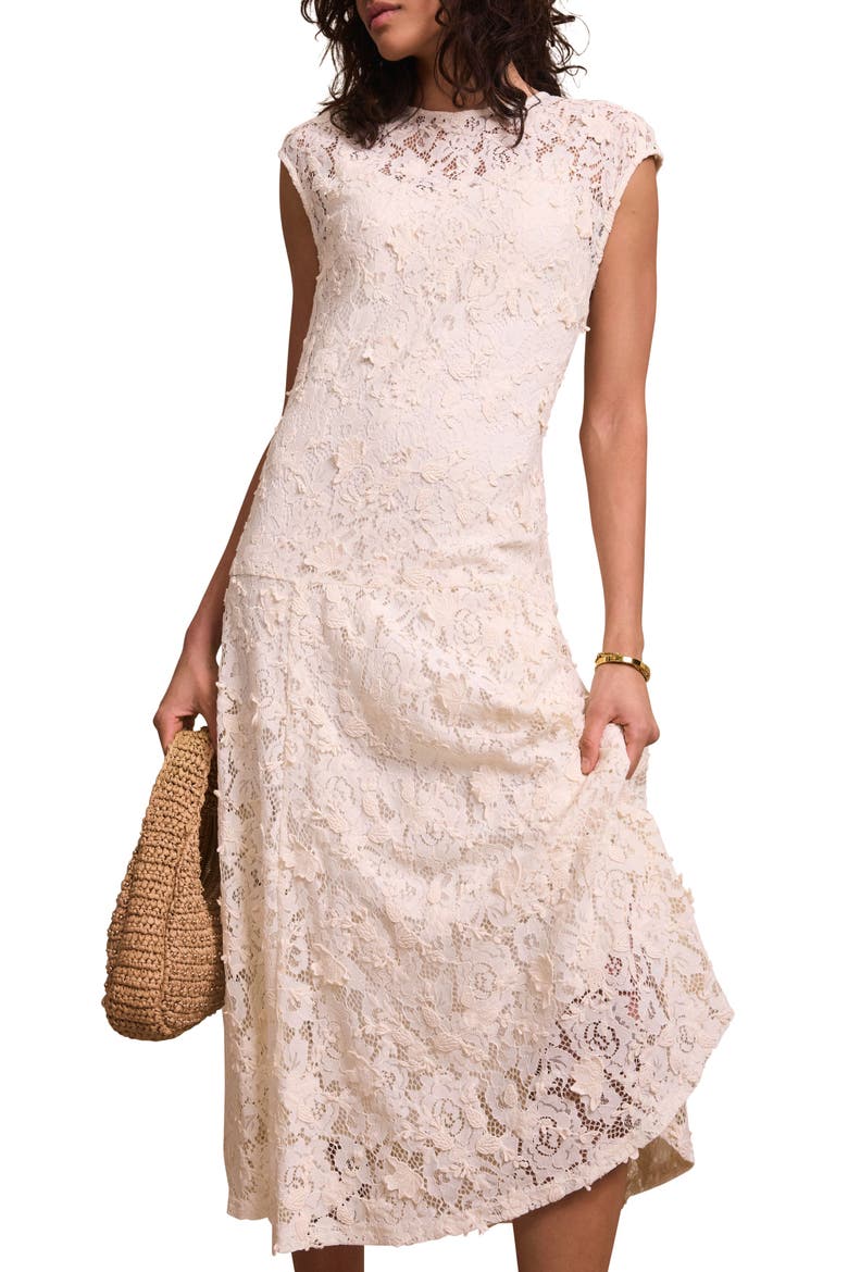 Lace Maxi Dress, Alternate, color, Cream