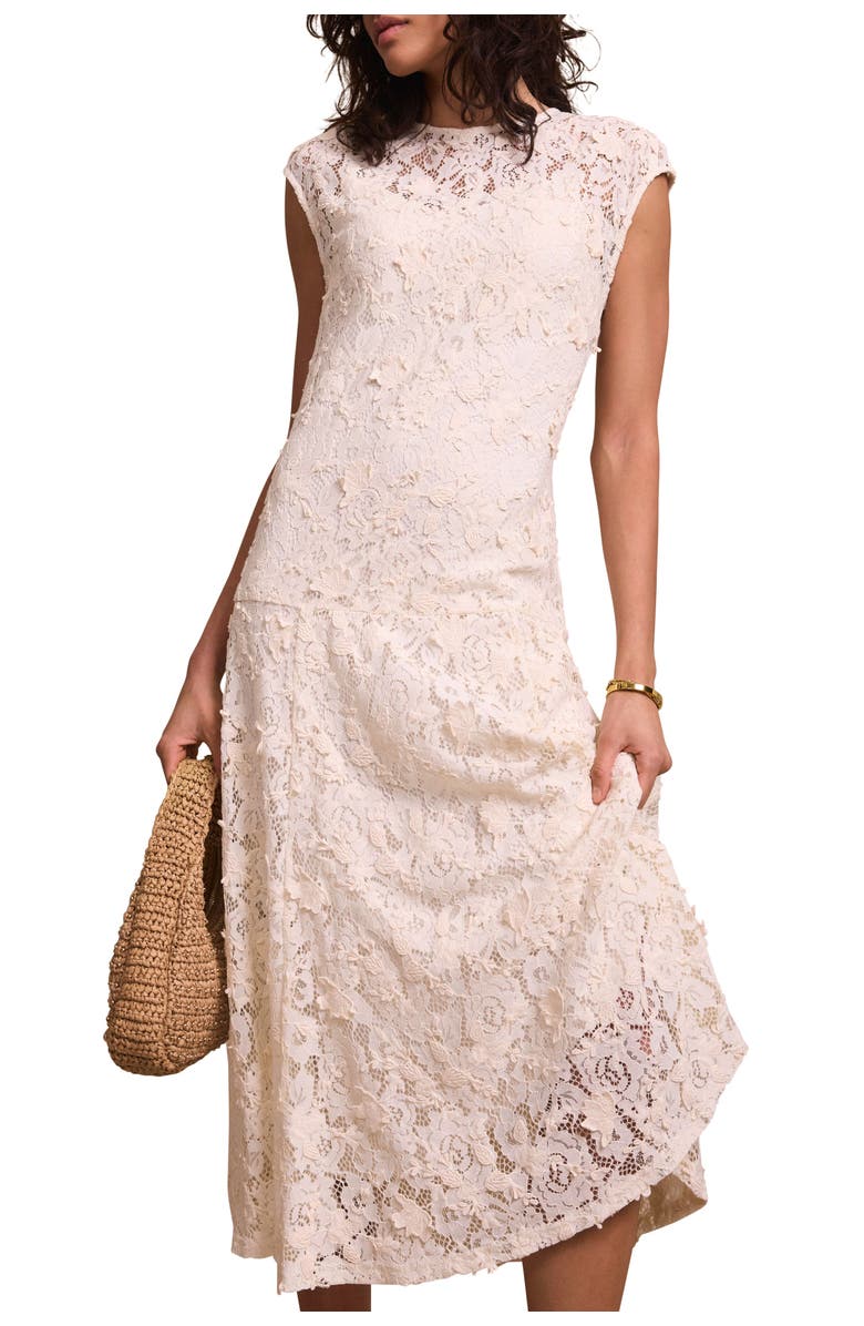 MINT VELVET Lace Maxi Dress, Alternate, color, Cream