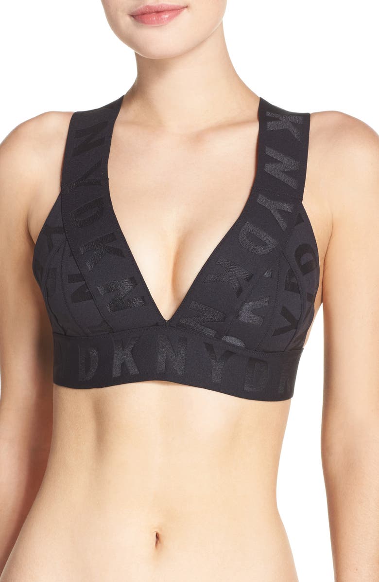 DKNY Logo Bralette, Main, color,