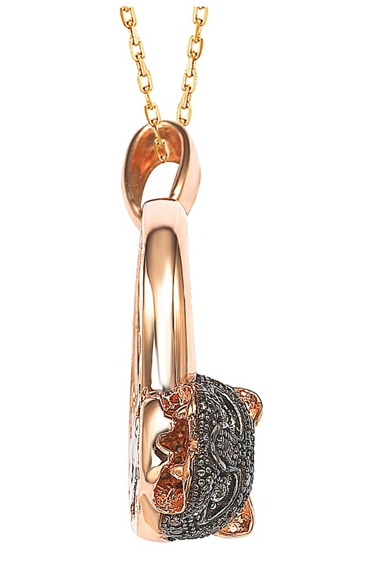 SUZY LEVIAN 14K Rose Gold Plated Sterling Silver Chocolate CZ Pendant Necklace, Alternate, color, Chocolate