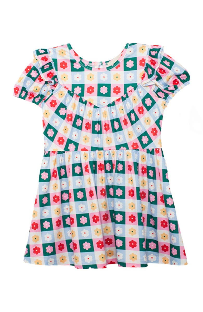 Mabel + Honey Flower Pops Short Sleeve Dress, Main, color, Pink