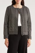 Liverpool Collarless Zip Up Tweed Jacket