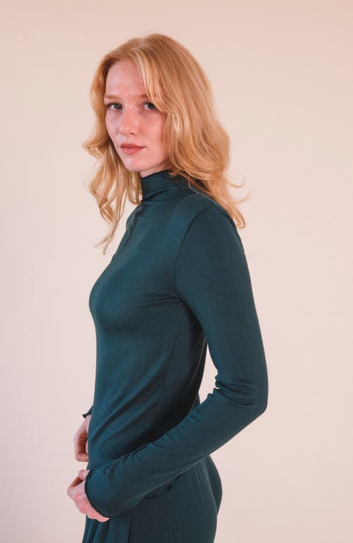 Poplinen Norma Modal Ribbed Turtleneck In Pine