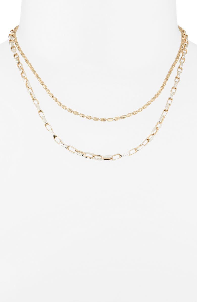 Chelsea28 Set of Two Demi Fine Chain Necklaces, Alternate, color, Gold- Silver