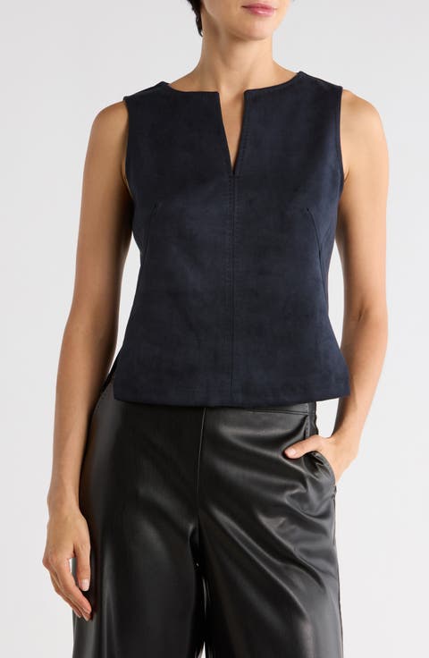 Sleeveless Faux Suede Top