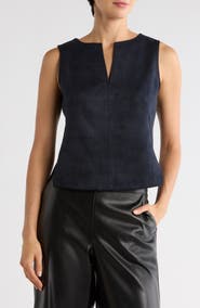 MAX STUDIO Sleeveless Faux Suede Top