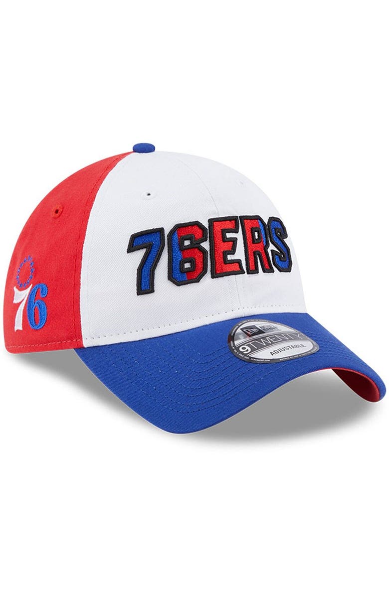 New Era Men's New Era  White/Royal Philadelphia 76ers Back Half 9TWENTY Adjustable Hat, Main, color, White