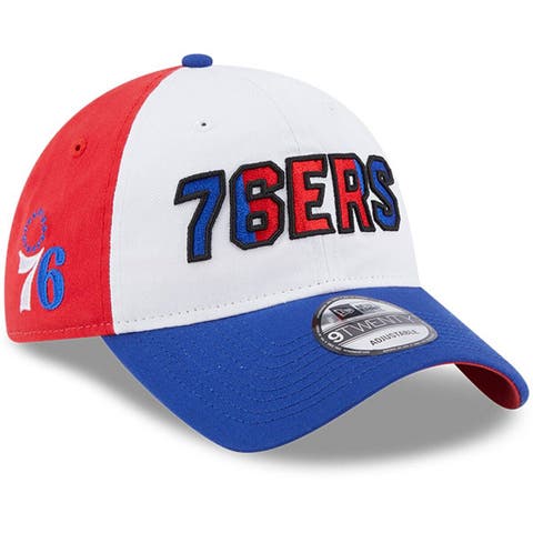 Men's New Era  White/Royal Philadelphia 76ers Back Half 9TWENTY Adjustable Hat