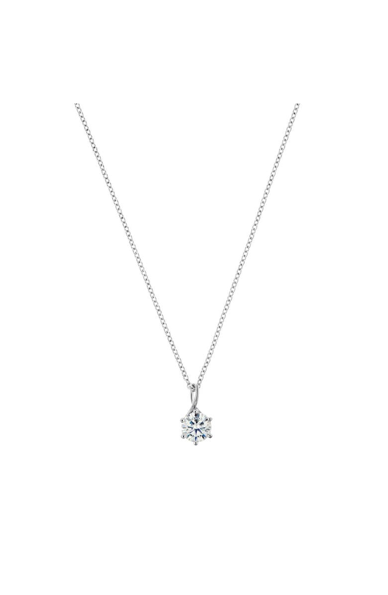 LaBante London Moissanite Solitaire Diamond Necklace One Carat, Main, color, Silver