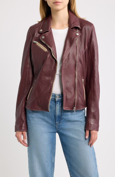 Sofia Lambskin Moto Jacket