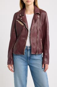 MAURITIUS Sofia Lambskin Moto Jacket