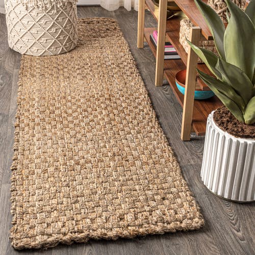 Jonathan Y Estera Hand Woven Boucle Chunky Jute Area Rug In Natural
