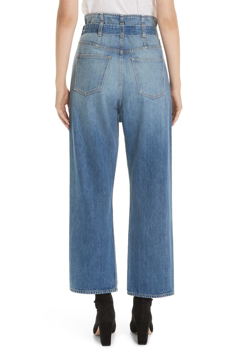 3x1 NYC Kelly Paperbag Waist Ankle Wide Leg Jeans, Alternate, color, 