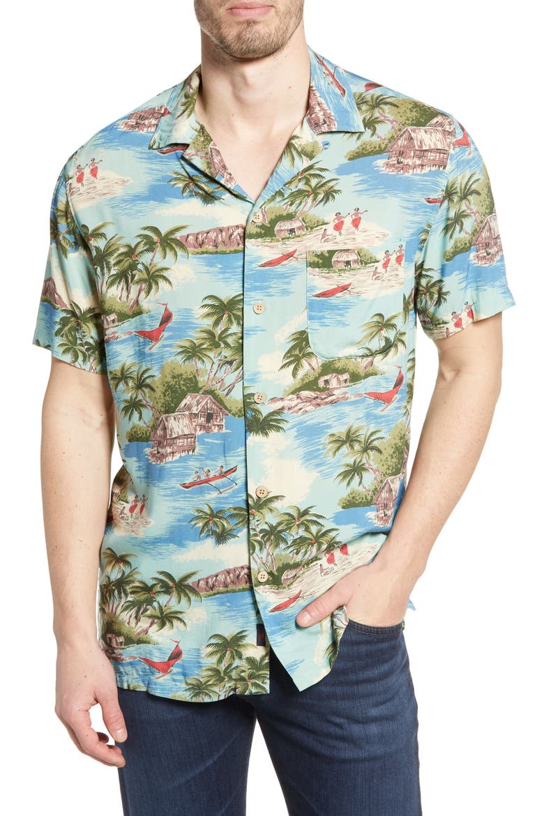 Regular Fit Camp Shirt, Main, color, KAPALUA BAY