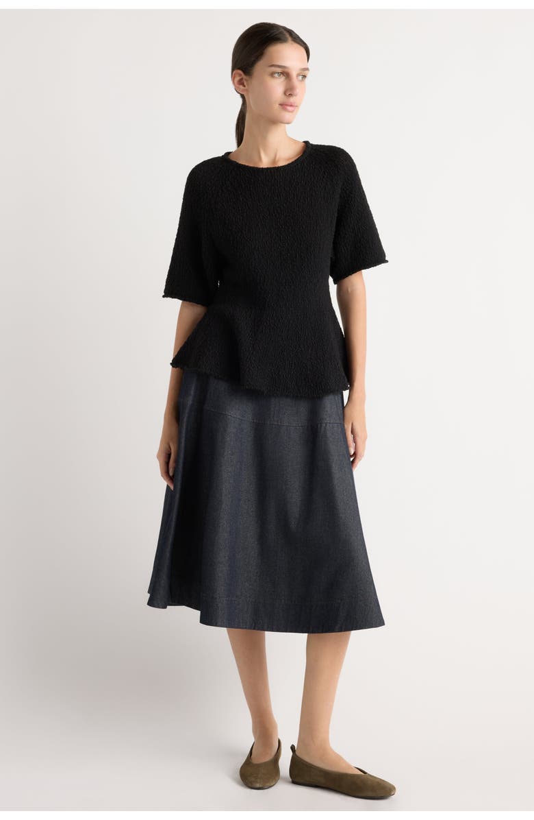 Modern Citizen Valetta Organic Cotton Sculpted Knit Top, Alternate, color, Black