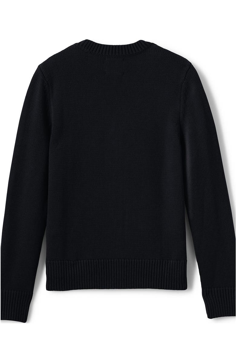 Lands' End School Uniform Boys Cotton Modal Button Front Cardigan Sweater, Alternate, color, Black