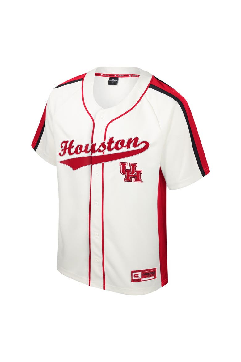 Men's Colosseum Cream Houston Cougars Ruth Button-Up Baseball Jersey, Alternate, color, Cream