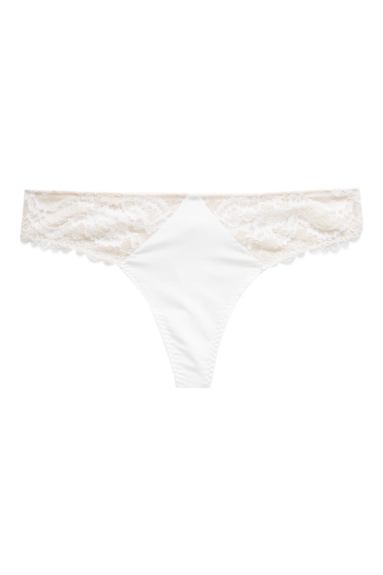 Minx Lace Thong, Alternate, color, WHITE/ NYLON