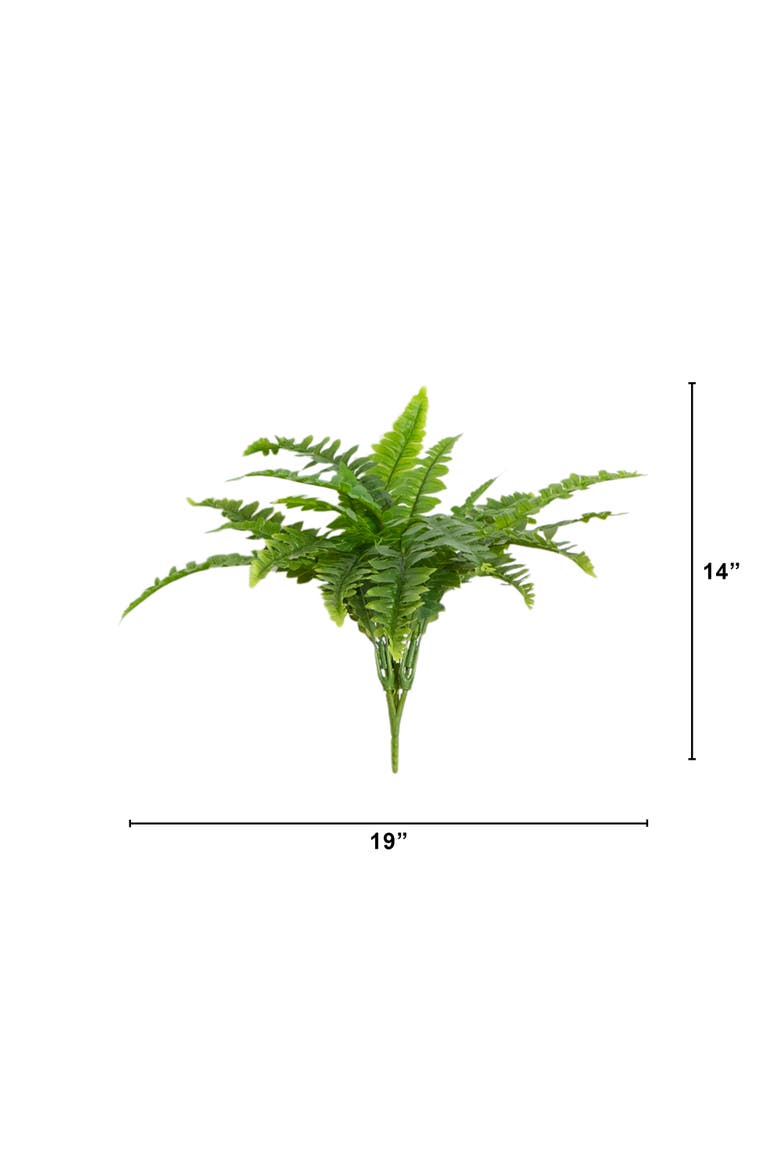 19-in UV Resistant Artificial Boston Fern (Indoor/Outdoor) - Set of 2, Alternate, color, Green