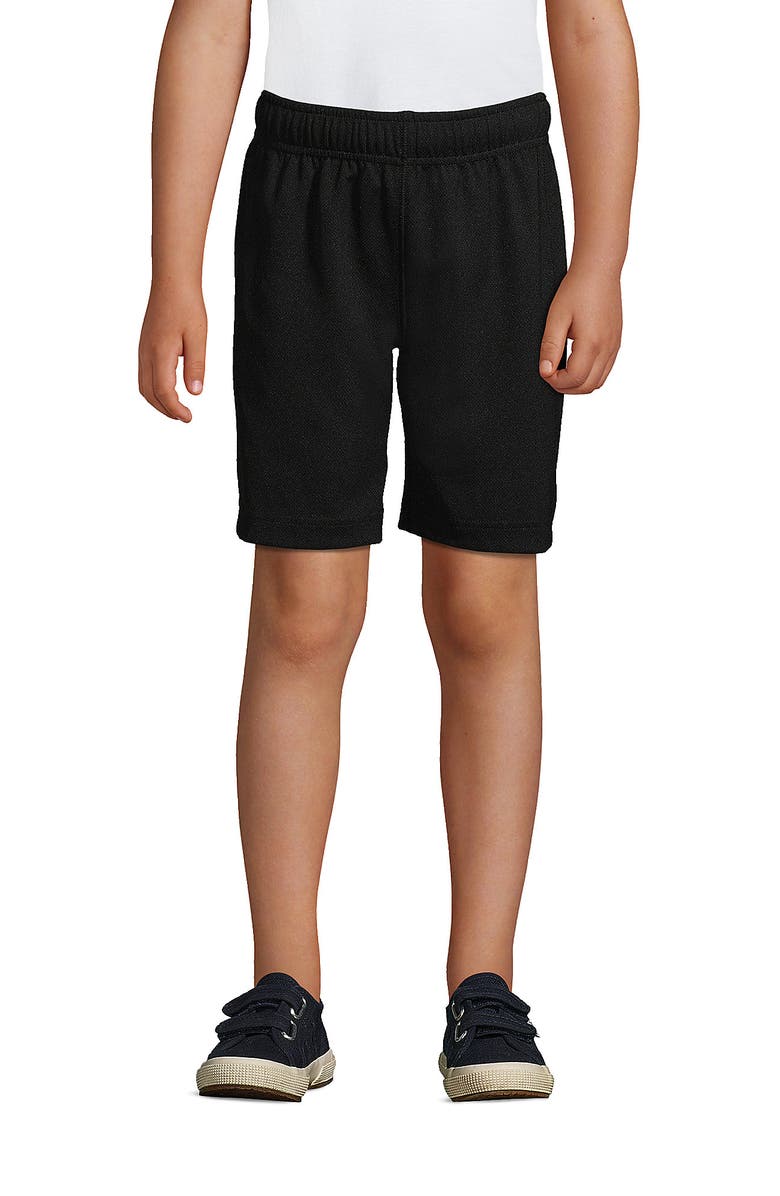 Lands' End School Uniform Boys Mesh Gym Shorts, Main, color, Black