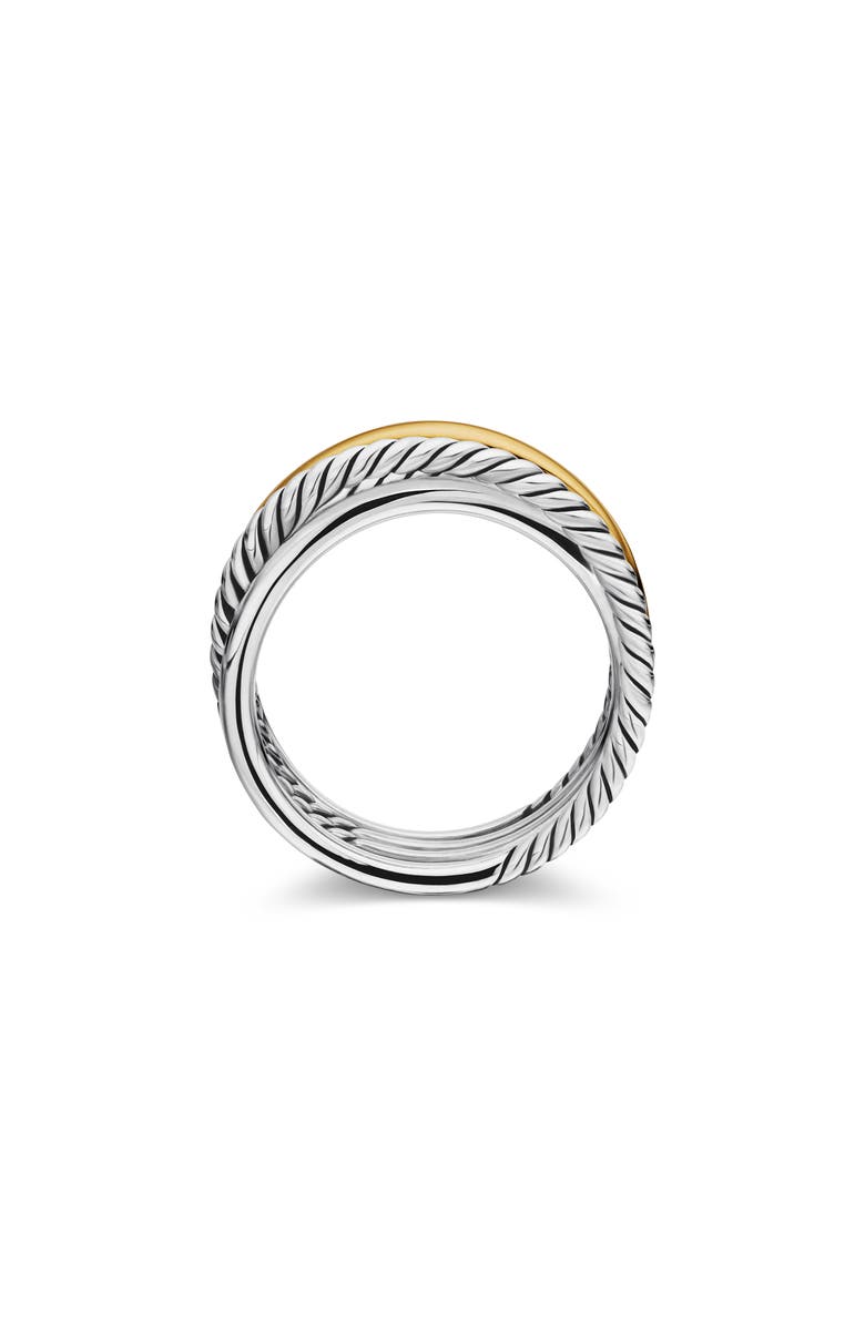 David Yurman Crossover Narrow Ring with 18K Gold, Alternate, color, Silver/ Gold