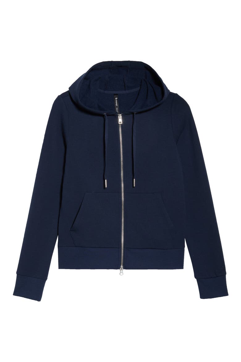 Slim Fit Cozy Recycled Polyester Blend Fleece Full Zip Hoodie, Alternate, color, NAVY BLAZER