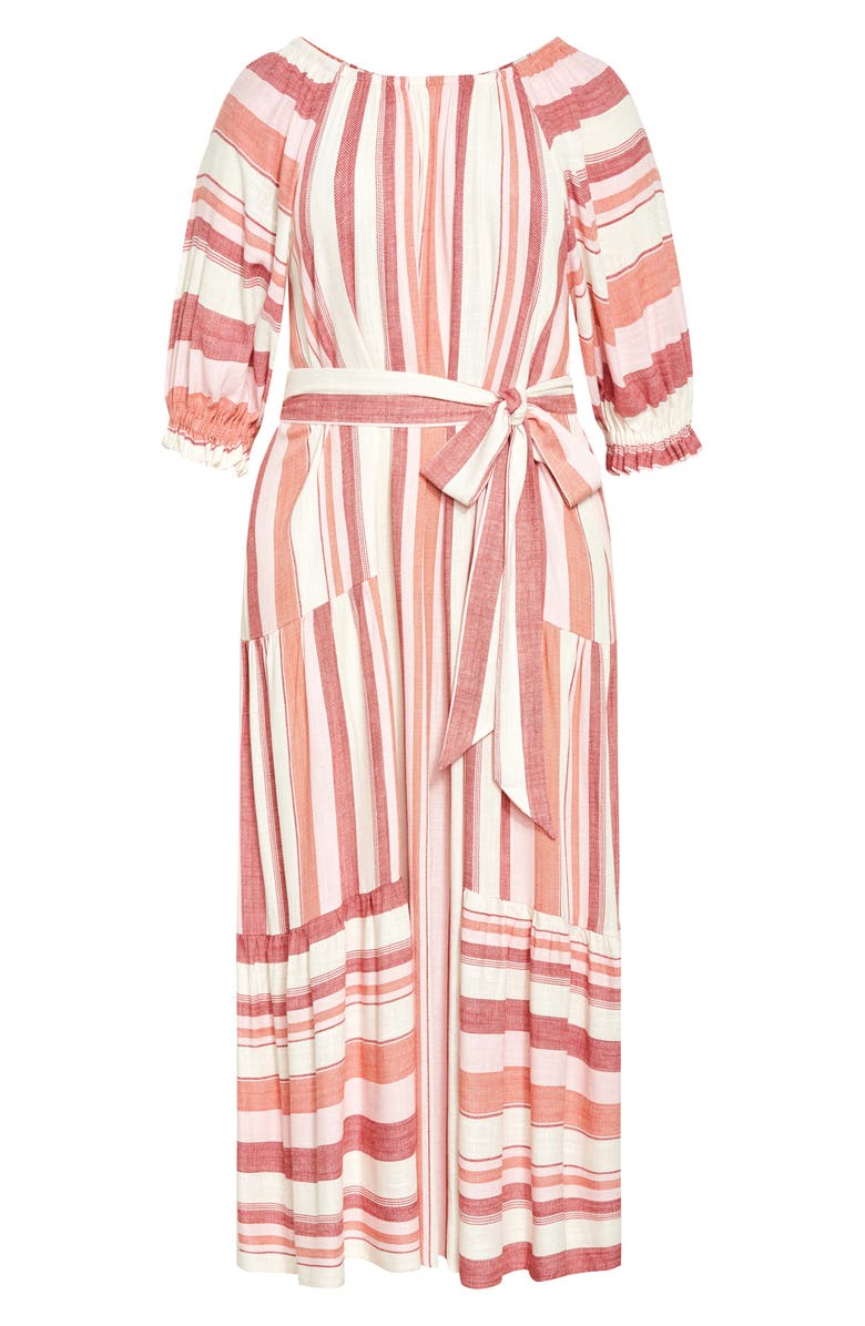 City Chic Jemima Stripe Maxi Dress, Alternate, color, Cosmo Stripe
