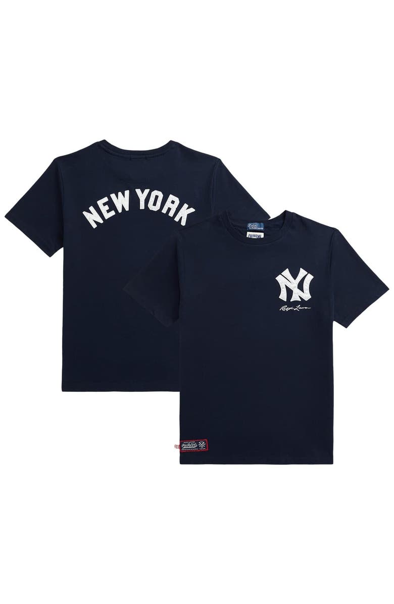 Polo Ralph Lauren Youth Polo Ralph Lauren  Navy Yankees  Jersey T-Shirt, Main, color, 