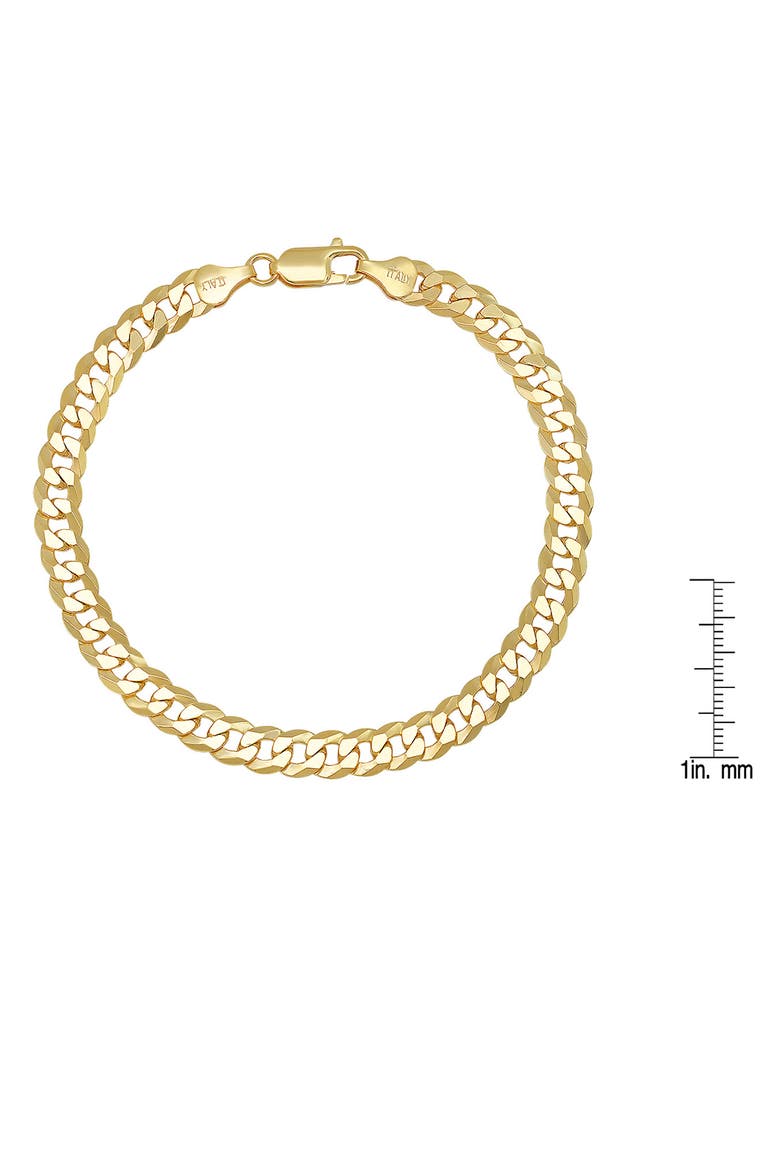14K Gold Plate Sterling Silver Chain Bracelet, Alternate, color, GOLD