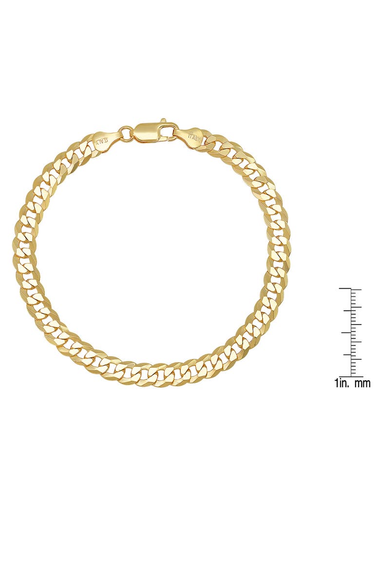 HMY JEWELRY 14K Gold Plate Sterling Silver Chain Bracelet, Alternate, color, Gold